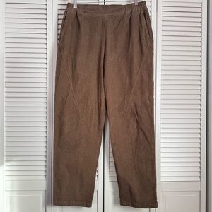 Kotn Corduroy Pull Up Unisex Brown Tapered Pant Trouser Lagenlook Size Large